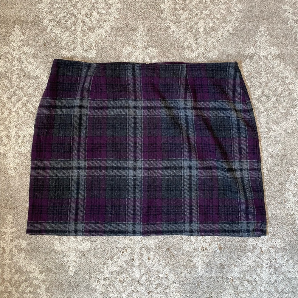 NYCC Wool Blend Purple Plaid Skirt Size 26